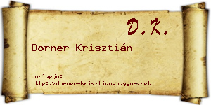 Dorner Krisztián névjegykártya